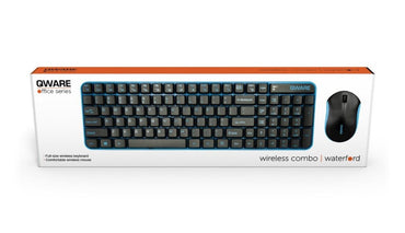 QWARE Wireless Waterford Toetsenbord + Muis Blauw - Matmuis