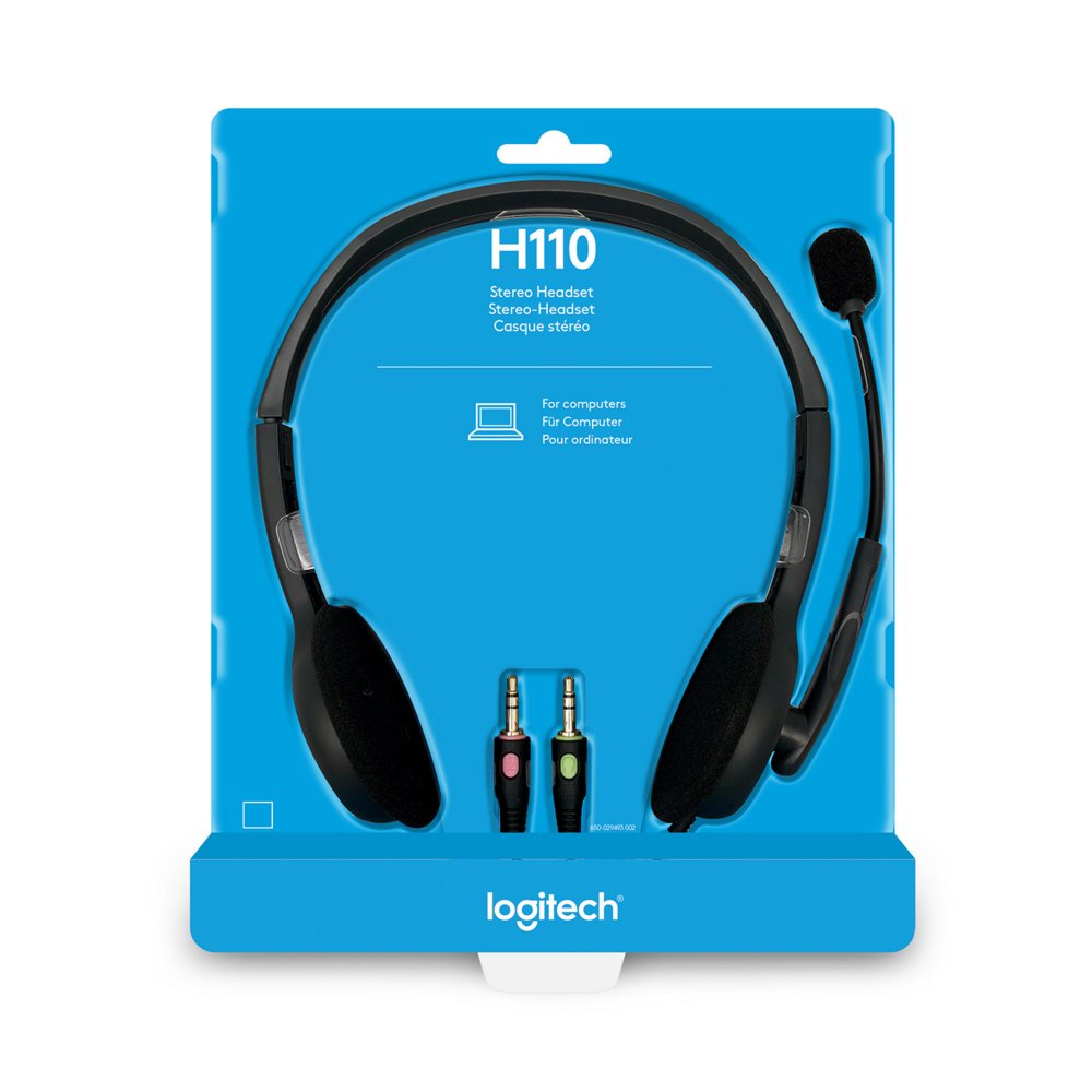 Logitech H110 | On-Ear Bedrade 3,5mm Koptelefoon met Microfoon | Zwart/Zilver - Matmuis - Matmuis