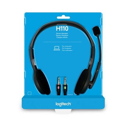 Logitech H110 | On-Ear Bedrade 3,5mm Koptelefoon met Microfoon | Zwart/Zilver - Matmuis - Matmuis