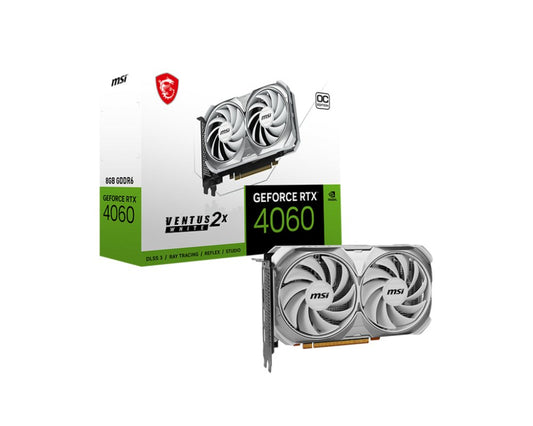 MSI GeForce RTX 4060 VENTUS 2X WHITE OC | 8GB GDDR6 VRAM | Videokaart | GPU | Nvidia - Matmuis
