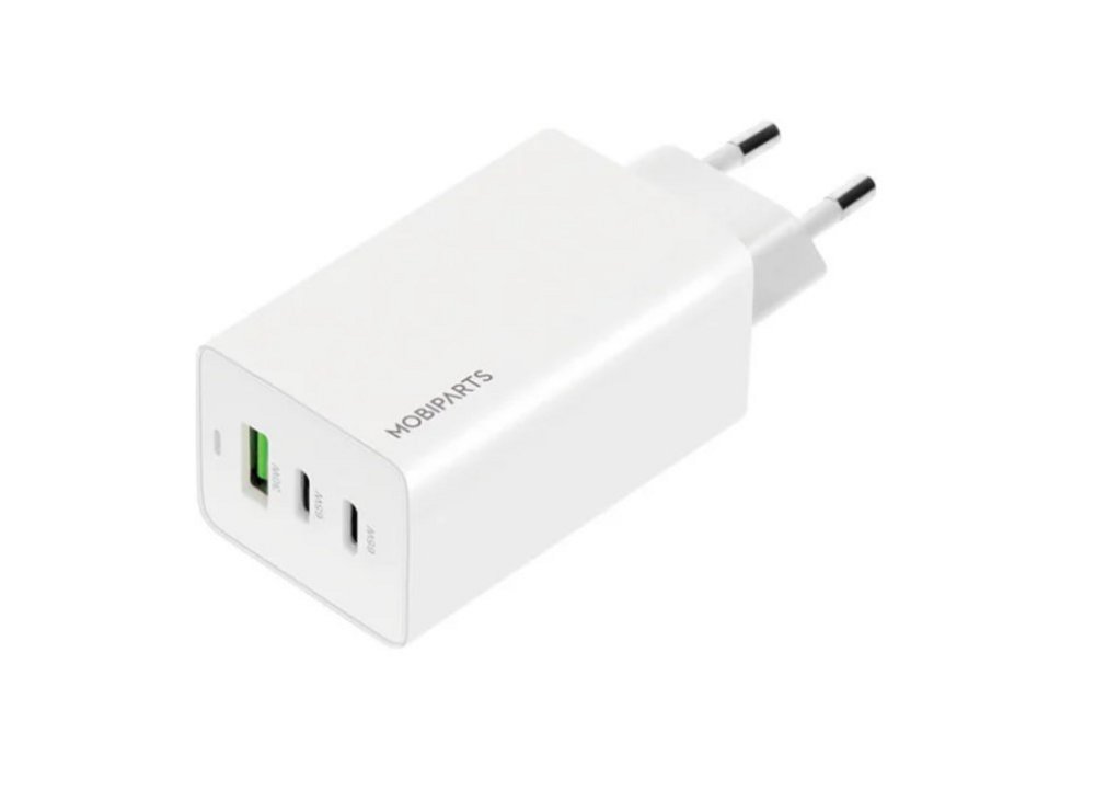 Mobiparts GaN Wall Charger | 2x USB-C & 3.0 USB-A QC 65W | Wit