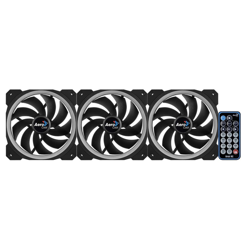 Aerocool Orbit RC ARGB 3 Pack | 120mm Case Fans met Remote Control - Matmuis