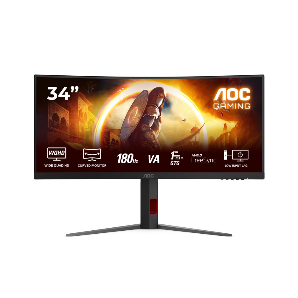 AOC CU34G4 | 34'' 3440x1440 VA | 180 Hz | 1 ms | DisplayPort & HDMI | Curved Ultrawide Gaming Monitor - Matmuis - Matmuis