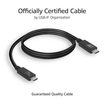 ACT AC7451 | USB4 Gen 3x2 Kabel | USB-C naar USB-C | 0.8m | Zwart - Matmuis - Matmuis