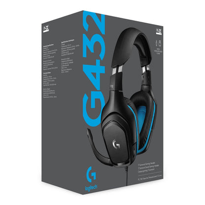 Logitech G432 | Bedrade Over-ear Gaming Headset 3.5mm Connector | 7.1 Surround | Zwart/Blauw - Matmuis - Matmuis