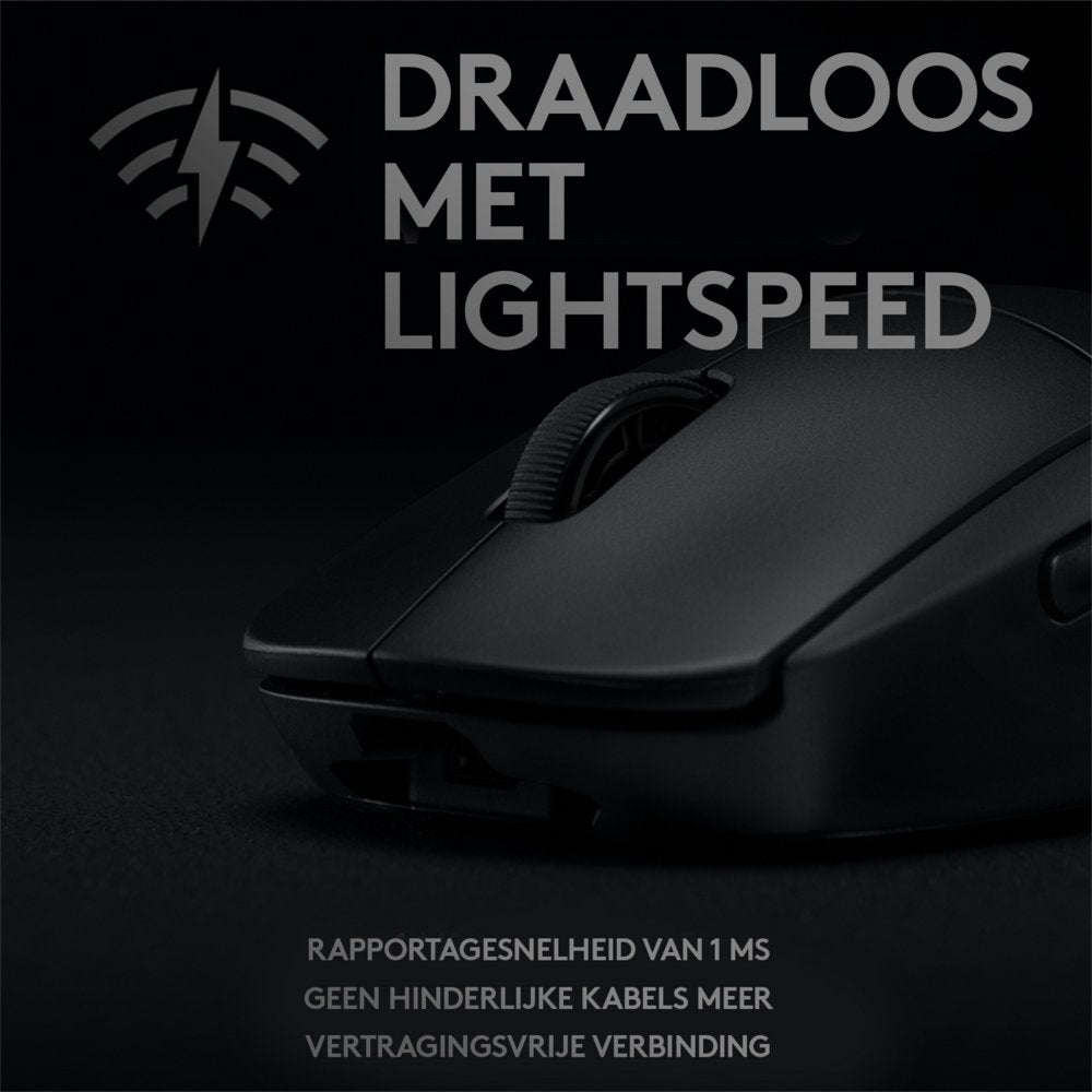 Logitech G Pro | Draadloze Gaming Muis | Links- en Rechtshandig | RF | 25600 DPI | Zwart