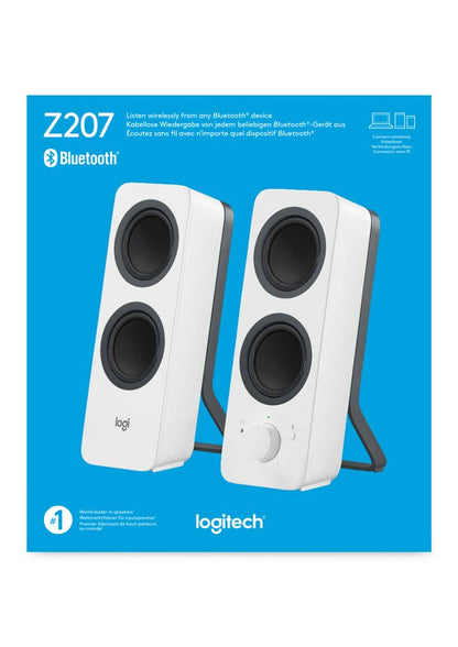 Logitech Z207 | 2.0 Luidsprekerset | Bluetooth en 3,5mm | Zwart/Wit - Matmuis - Matmuis