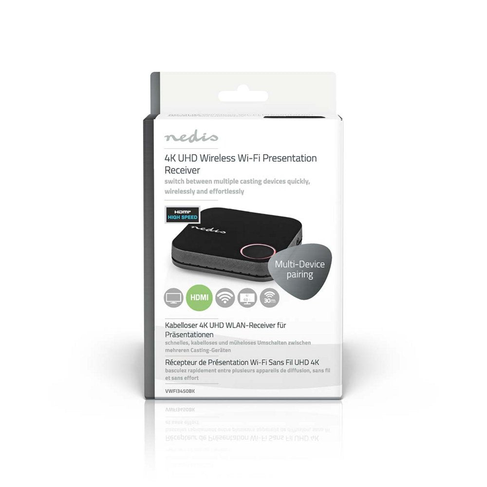 Nedis VWFI3450BK | Draadloze HDMI-ontvanger | 4K Ondersteuning | Wi-Fi | Zwart - Matmuis