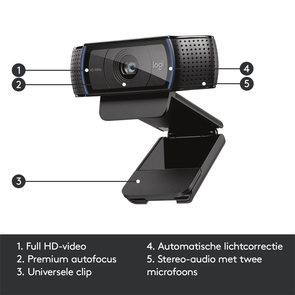 Logitech C920 HD | 1080p 30FPS USB Webcam | Met Microfoon - Matmuis - Matmuis