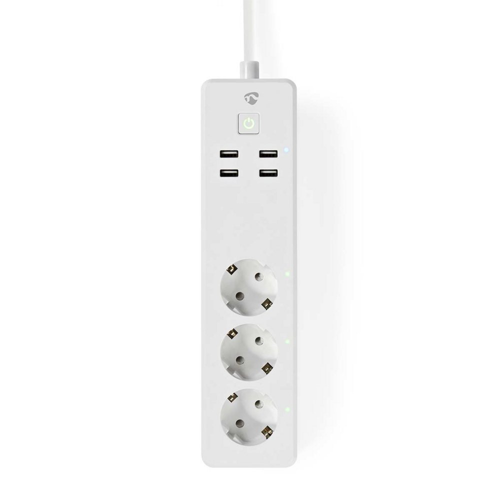 Nedis | Wi-Fi Slimme Stekkerdoos | 4 Stopcontacten | 2 USB-poorten | Wit - Matmuis