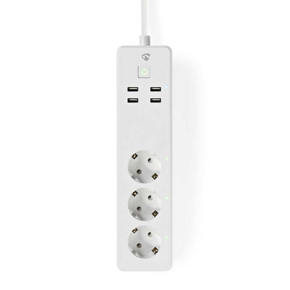 Nedis | Wi-Fi Slimme Stekkerdoos | 4 Stopcontacten | 2 USB-poorten | Wit - Matmuis