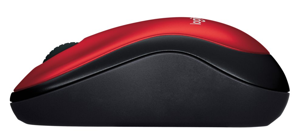 Logitech M185 | Draadloze Muis | Links- en Rechtshandig | RF | 1000 DPI | Zwart/Rood - Matmuis - Matmuis