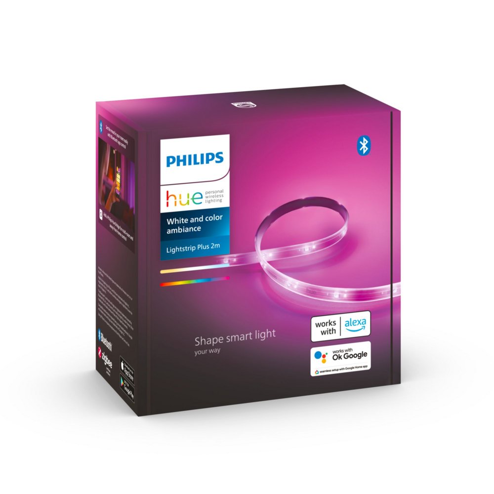 Philips Hue Lightstrip Plus V4 | Lengte: 2 Meter | White & Color Ambiance | Flexibel Ontwerp | Compatibel met Philips Hue Bridge - Matmuis - Matmuis