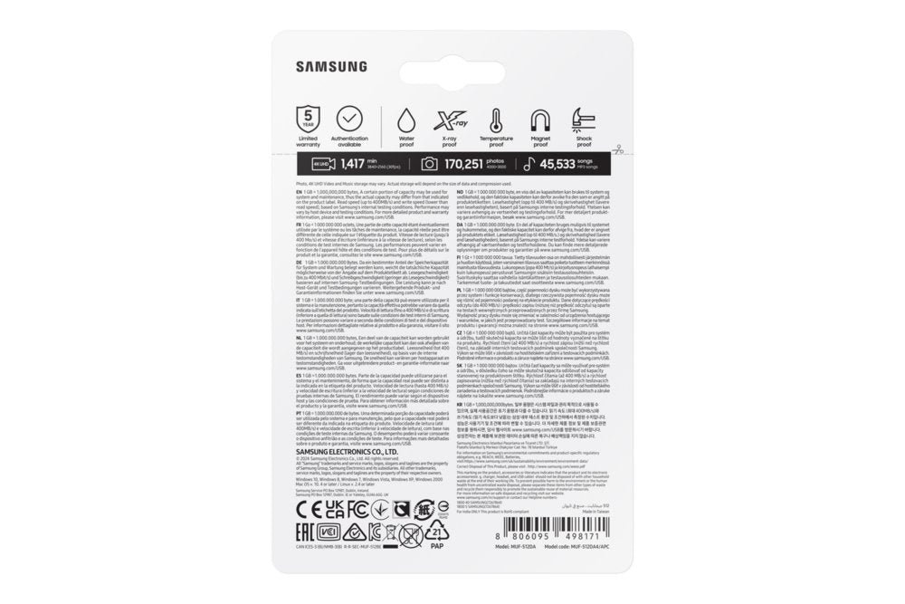 Samsung MUF-512DA4 | 512GB USB-C 3.2 Flash Drive | Zwart