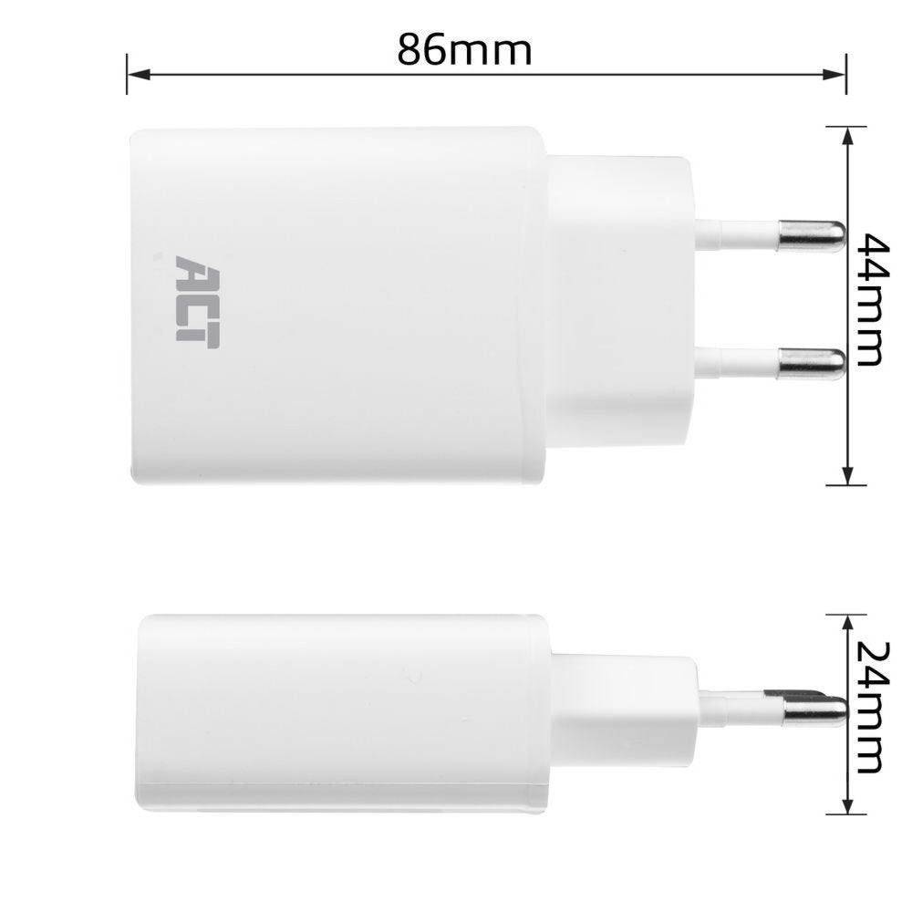 ACT AC2100 | USB-C Universele Oplader voor Mobiele Apparaten 20W | Wit - Matmuis