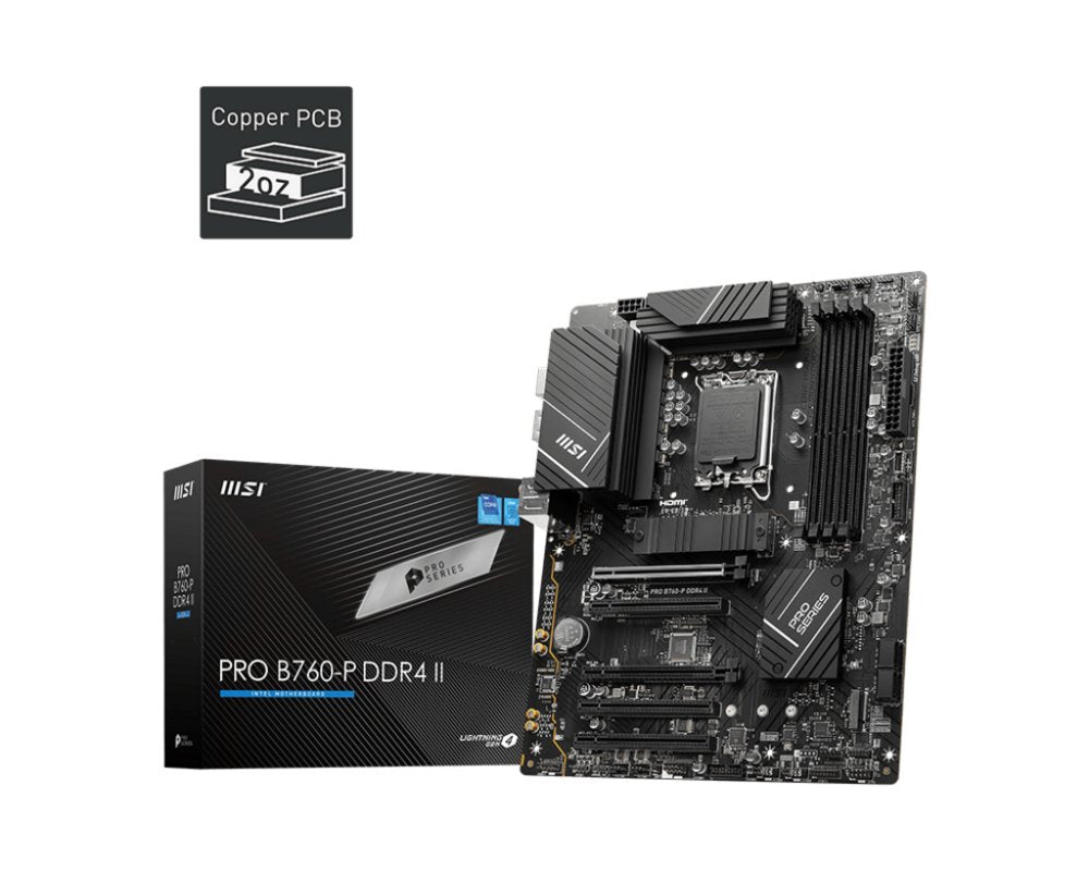 MSI PRO B760-P DDR4 II | Socket LGA 1700 | Intel B760 | 4xDDR4 | ATX | Moederbord - Matmuis - Matmuis