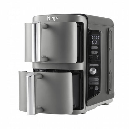 Ninja SL400EU Double Stack XL | Heteluchtfriteuse | Dubbel 9,5 l | 2470 W | Zwart, Grijs - Matmuis