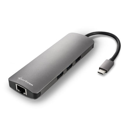 Sharkoon USB 3.0 Type-C Combo Adapter | HDMI + RJ-45 + USB 3.2 Gen 1 | Interfacekaart / Adapter - Matmuis - Matmuis