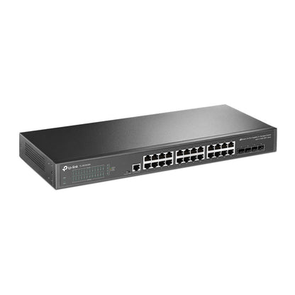 TP-Link TL-SG3428X | JetStream Managed L2+ Switch | 24 Poorten | Gigabit Ethernet (10/100/1000 Mbps) | 4x 10G SFP+ | Omada SDN | Rackmount | Zwart - Matmuis