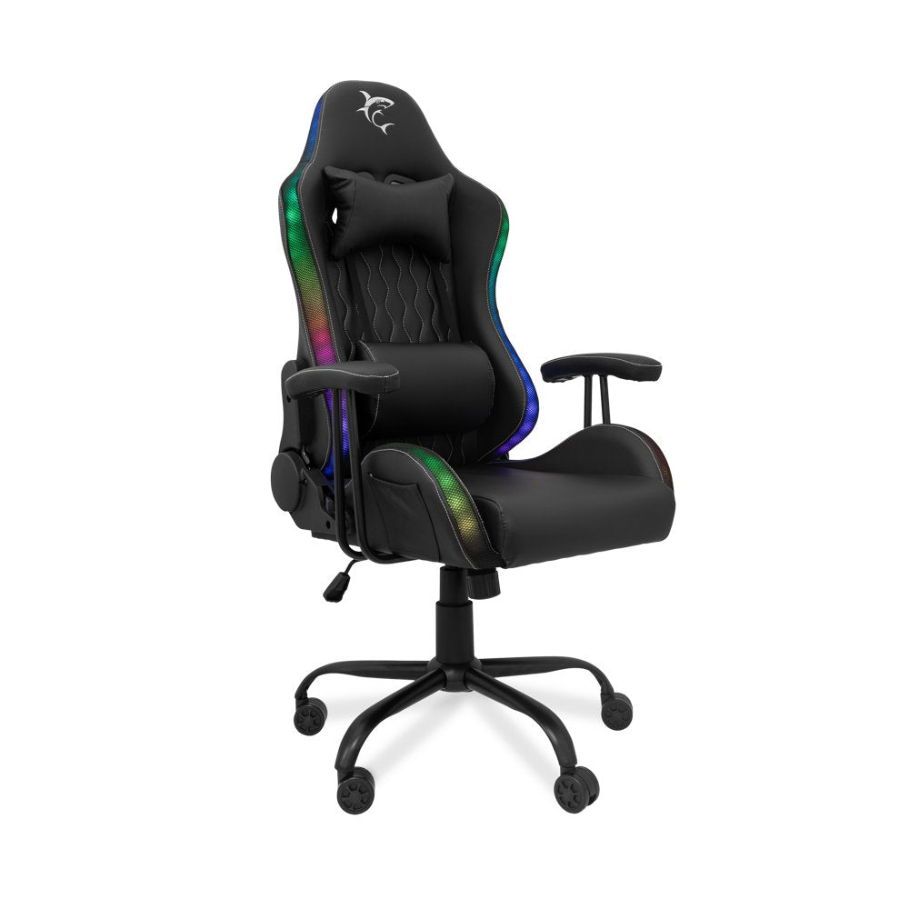 White Shark INDIANAPOLIS | Gamestoel met RGB-verlichting | Belastbaar tot 120 kg - Matmuis - Matmuis