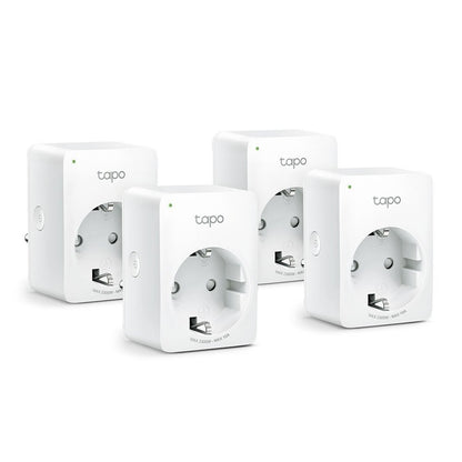 TP-Link Tapo P100 (4-pack) | Slimme Wi-Fi-stekker | 2300W | Spraakbesturing | Schema & Timer | Compact ontwerp | Wit - Matmuis