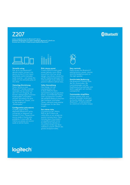 Logitech Z207 | 2.0 Luidsprekerset | Bluetooth en 3,5mm | Zwart/Wit - Matmuis - Matmuis