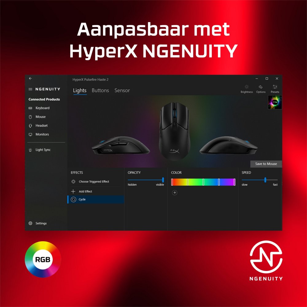 HyperX Pulsefire Haste 2 | Bedrade Gaming Muis | Rechtshandig | USB-A | 26000 DPI | Zwart - Matmuis - Matmuis