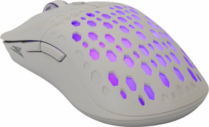 Baracuda OCTOPUS RGB | Bekabelde Gaming Muis | Rechtshandig | USB-A | 3600 DPI | Wit - Matmuis