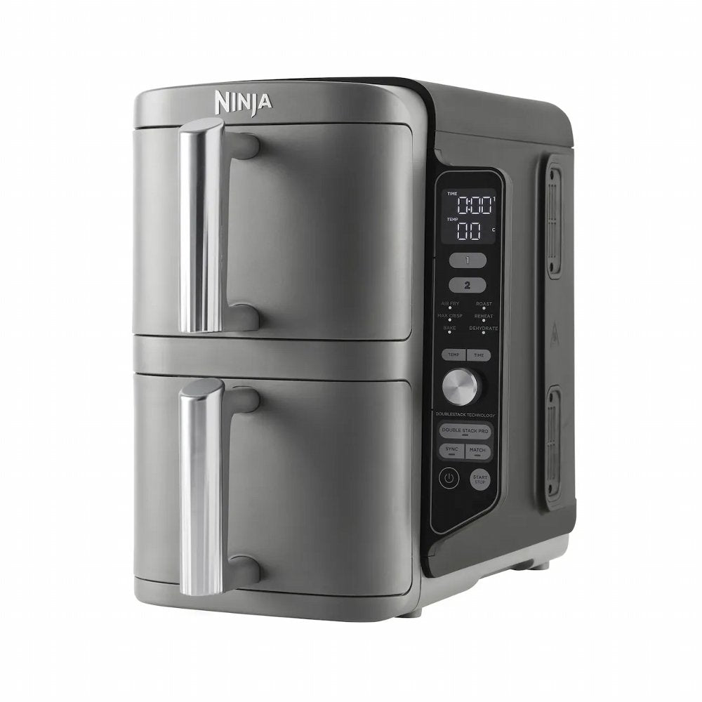 Ninja SL400EU Double Stack XL | Heteluchtfriteuse | Dubbel 9,5 l | 2470 W | Zwart, Grijs - Matmuis