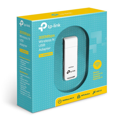 TP-Link TL-WN821N | Wi-Fi 4 USB Adapter | 300 Mbps | 2,4 GHz | USB 2.0 | Zwart - Matmuis