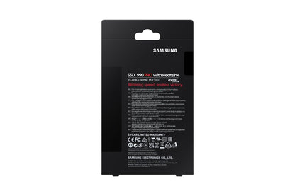 Samsung 990 PRO | 1TB NVMe SSD | M.2 | Gen4 | 7.450MB/s Lezen | 6.900MB/s Schrijven | Heatsink