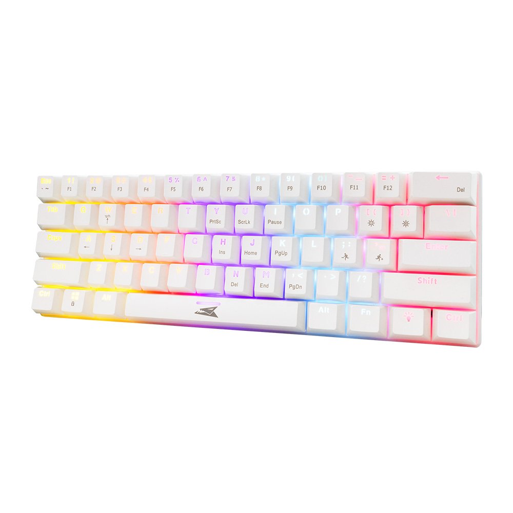Baracuda DOLPHIN RGB 60% | Bedraad Gaming Toetsenbord | Red Switches | Anti-Ghosting | QWERTY | Wit - Matmuis - Matmuis