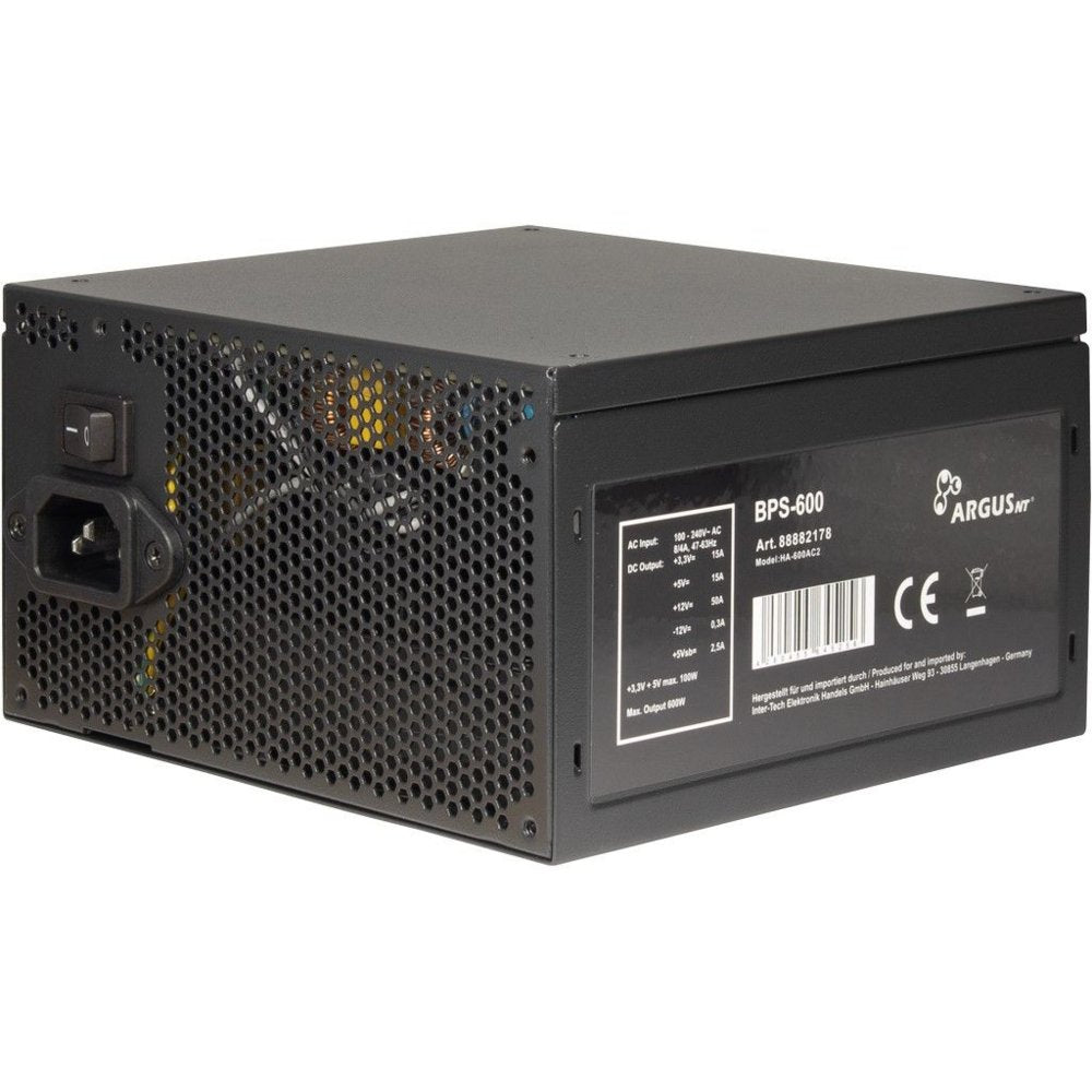 Inter-Tech Argus BPS | 600 Watt ATX PSU | Niet modulair | Power Supply | Voeding - Matmuis - Matmuis