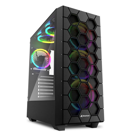 Sharkoon RGB HEX | Mid Tower Behuizing | Zwart | Met RGB-verlichting - Matmuis