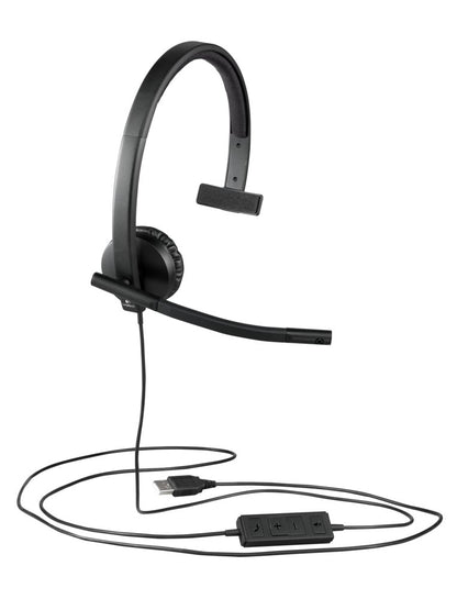 Logitech H570e | Bedrade On-ear Mono Headset | USB-A | Zwart