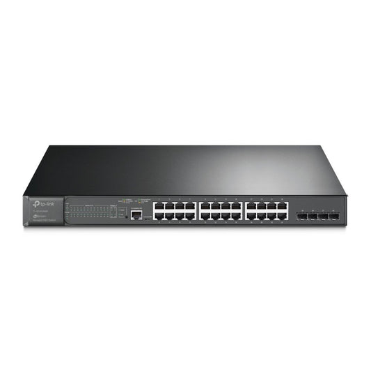 TP-Link TL-SG3428MP | JetStream Managed L2+ Switch | 28 Poorten | Gigabit Ethernet (10/100/1000 Mbps) | 24x PoE+ (384W) | 4x SFP | Omada SDN | Zwart - Matmuis