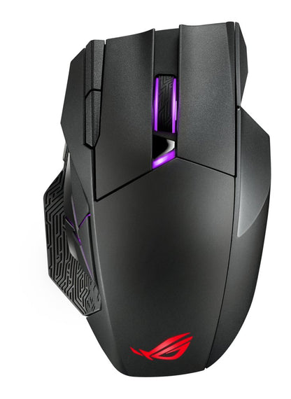 ASUS ROG Spatha X | Draadloze Gaming Muis | Rechtshandig | RF + USB-A | 19000 DPI | Zwart - Matmuis - Matmuis