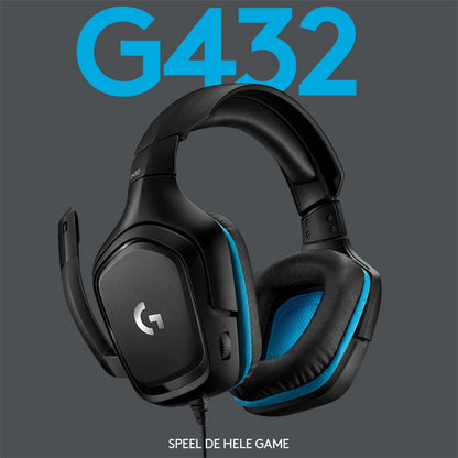 Logitech G432 | Bedrade Over-ear Gaming Headset 3.5mm Connector | 7.1 Surround | Zwart/Blauw - Matmuis - Matmuis