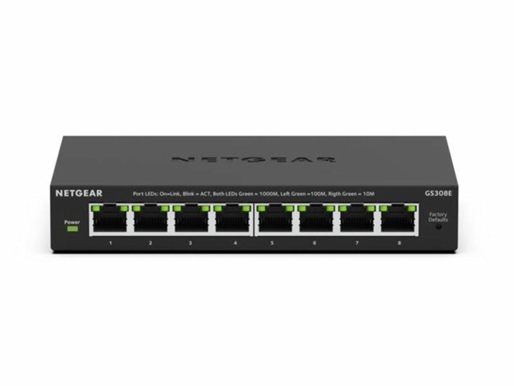 NETGEAR GS308E | 8-Poorts Gigabit Smart Managed Switch | L2/L3 | PoE | Zwart - Matmuis