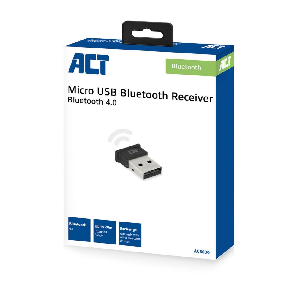 ACT AC6030 | Bluetooth USB-adapter | 3 Mbps | Zwart - Matmuis - Matmuis