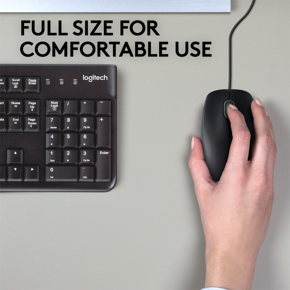 Logitech B110 Silent | Bekabelde Muis | Links- en Rechtshandig | USB-A | 1000 DPI | Zwart - Matmuis - Matmuis