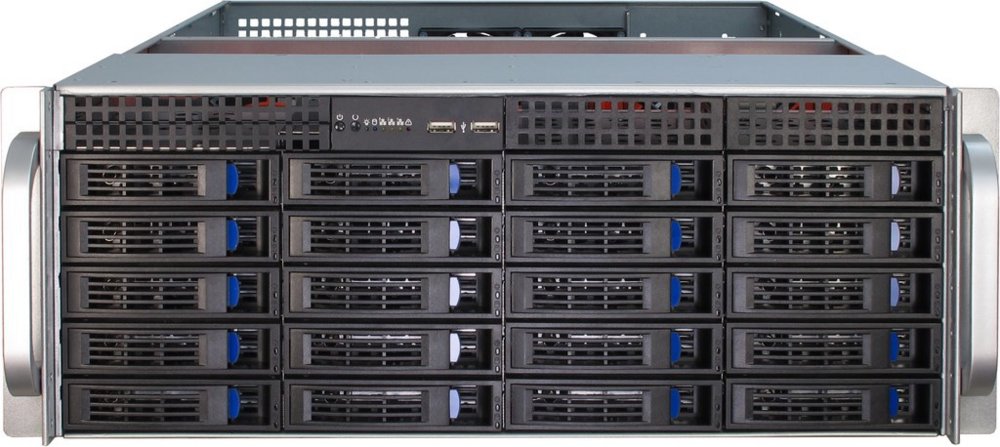 Inter-Tech IPC 4U-4420 | Server Rack Case | Zwart/Roestvrijstaal - Matmuis