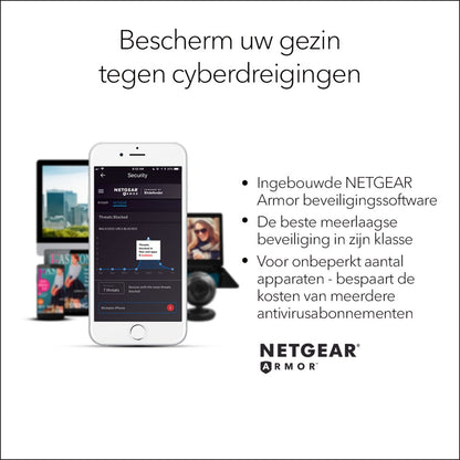 NETGEAR Nighthawk 4-Stream AX1800 | Wifi 6 Router | Gigabit Ethernet Dual-band (2.4 GHz / 5 GHz) | 1200Mbit/s - Matmuis - Matmuis