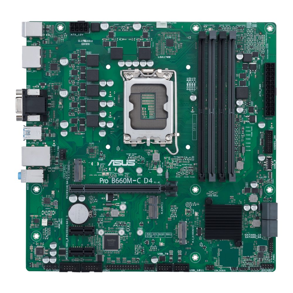 ASUS PRO B660M-C D4-CSM | Socket LGA 1700 | Intel B660 | 4xDDR4 | Micro-ATX | Moederbord - Matmuis - Matmuis