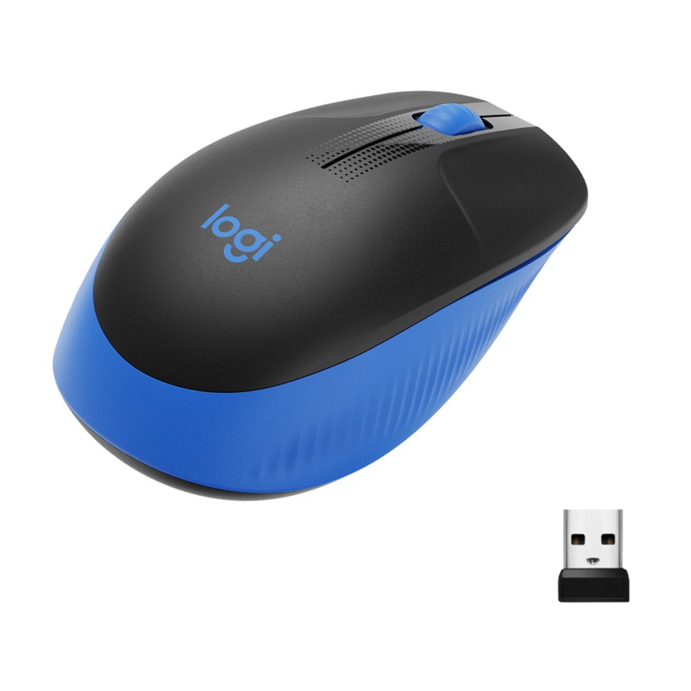 Logitech M190 | Draadloze Muis | Links- en Rechtshandig | RF | 1000 DPI | Zwart/Blauw - Matmuis - Matmuis