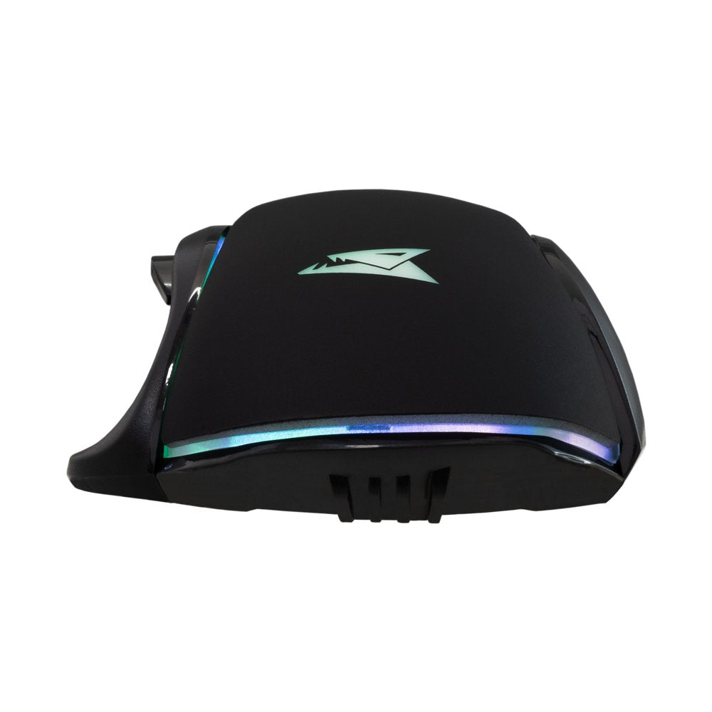 Baracuda PIRANHA RGB | Bedrade Gaming Muis | USB-A | 7200 DPI | Zwart - Matmuis