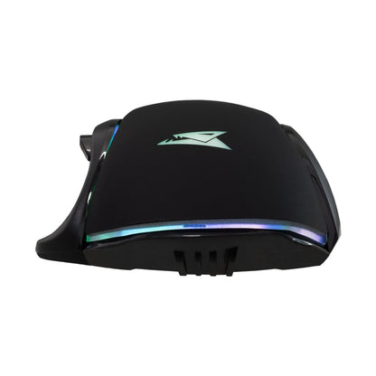 Baracuda PIRANHA RGB | Bedrade Gaming Muis | USB-A | 7200 DPI | Zwart - Matmuis