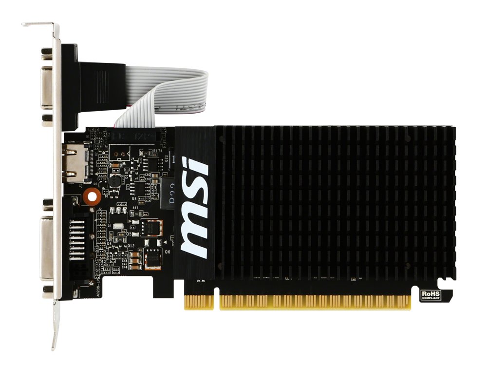 MSI GeForce GT 710 2GD3H | 2GB GDDR3 VRAM | Low Profile | Videokaart | GPU | Nvidia - Matmuis