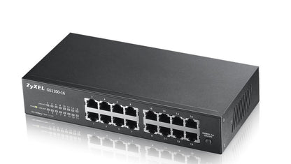 Zyxel GS1100-16 | Unmanaged Switch | 16-poorts Gigabit Ethernet | Zwart - Matmuis