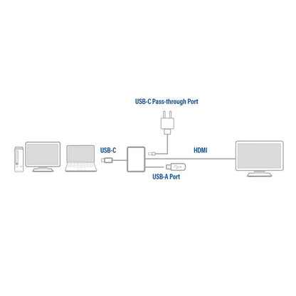 ACT AC7022 | USB-C naar HDMI Female Adapter | PD Pass-Through 60W | 4K | USB-A - Matmuis - Matmuis